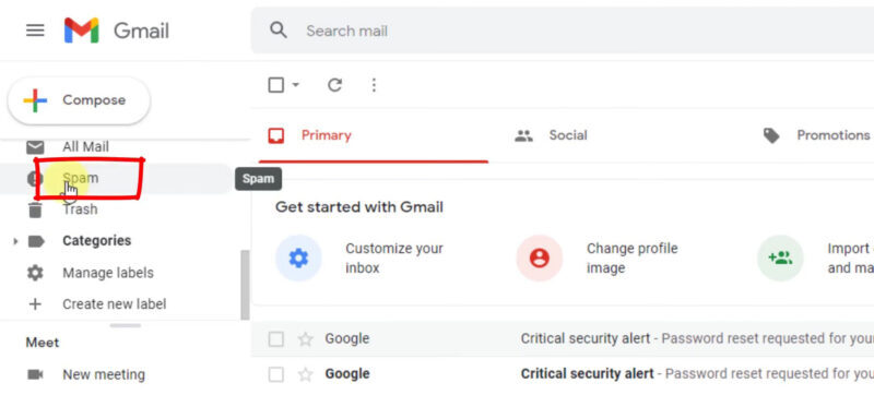 Gmail Spam Folder